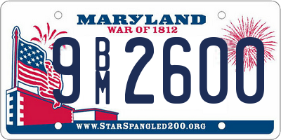 MD license plate 9BM2600