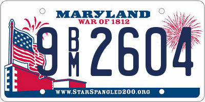 MD license plate 9BM2604