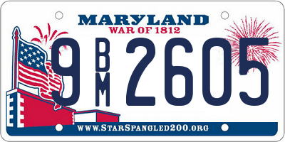 MD license plate 9BM2605