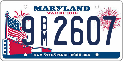 MD license plate 9BM2607