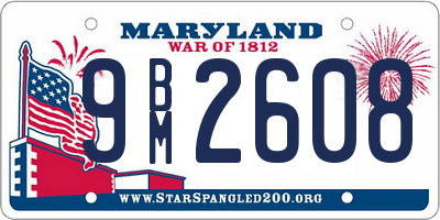 MD license plate 9BM2608