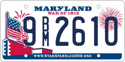 MD license plate 9BM2610