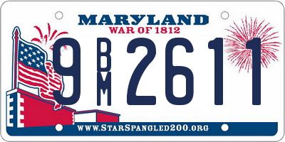 MD license plate 9BM2611