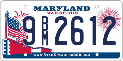 MD license plate 9BM2612