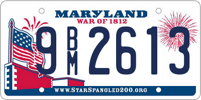 MD license plate 9BM2613