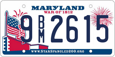 MD license plate 9BM2615