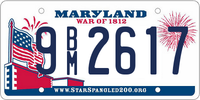 MD license plate 9BM2617