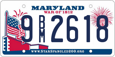 MD license plate 9BM2618