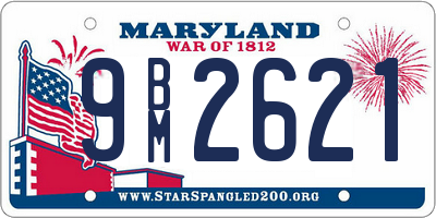 MD license plate 9BM2621