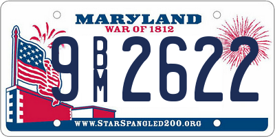 MD license plate 9BM2622