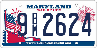 MD license plate 9BM2624