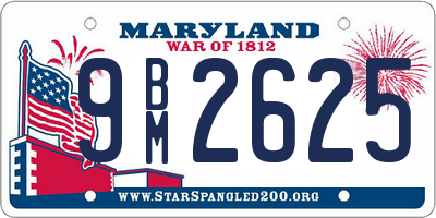 MD license plate 9BM2625