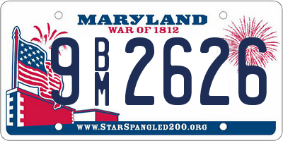 MD license plate 9BM2626