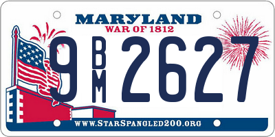 MD license plate 9BM2627