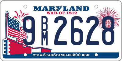 MD license plate 9BM2628