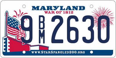 MD license plate 9BM2630