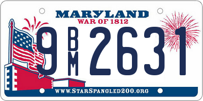 MD license plate 9BM2631