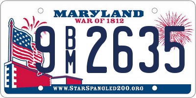 MD license plate 9BM2635