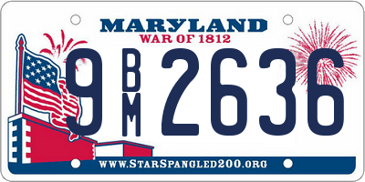 MD license plate 9BM2636