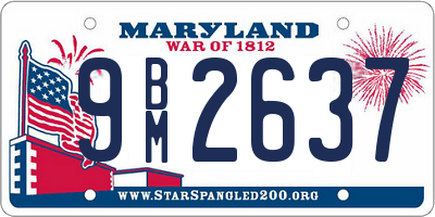 MD license plate 9BM2637