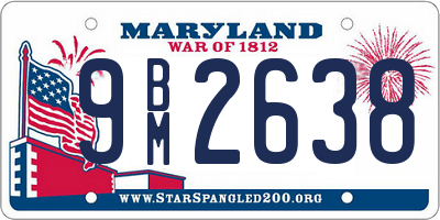 MD license plate 9BM2638