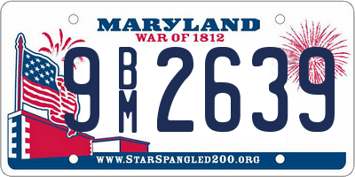 MD license plate 9BM2639