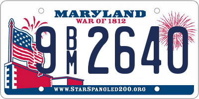 MD license plate 9BM2640