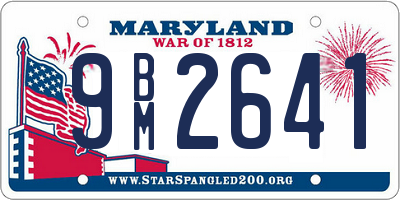 MD license plate 9BM2641