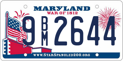 MD license plate 9BM2644