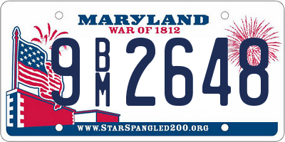 MD license plate 9BM2648