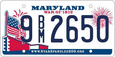 MD license plate 9BM2650