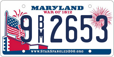 MD license plate 9BM2653