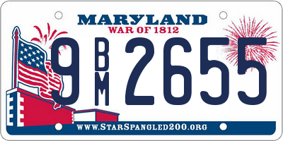 MD license plate 9BM2655