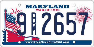 MD license plate 9BM2657