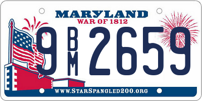 MD license plate 9BM2659