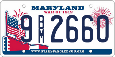 MD license plate 9BM2660