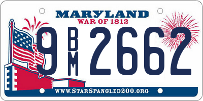 MD license plate 9BM2662