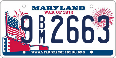 MD license plate 9BM2663