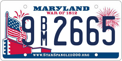 MD license plate 9BM2665