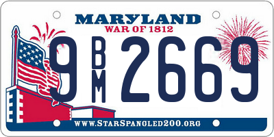 MD license plate 9BM2669