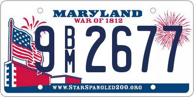 MD license plate 9BM2677