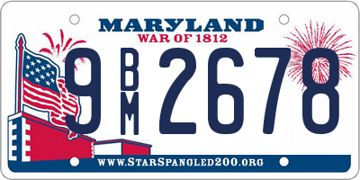 MD license plate 9BM2678