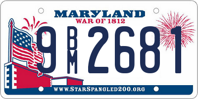 MD license plate 9BM2681