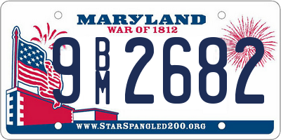 MD license plate 9BM2682