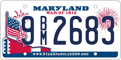 MD license plate 9BM2683