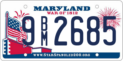 MD license plate 9BM2685