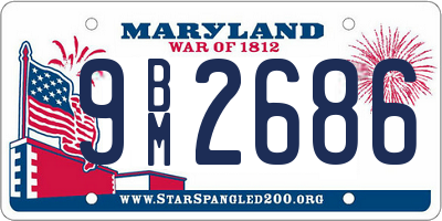 MD license plate 9BM2686