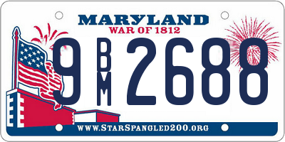 MD license plate 9BM2688