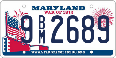 MD license plate 9BM2689