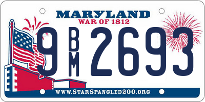 MD license plate 9BM2693